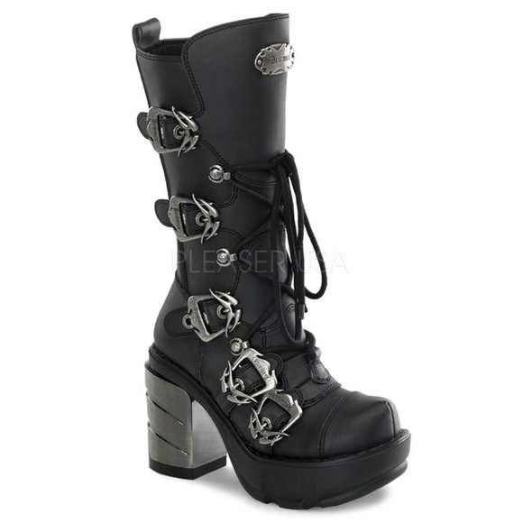 Shoes - Gothic Platform Studded Lace Up High Heel Boots